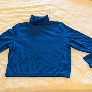 Women's Blue Turtleneck Sweater